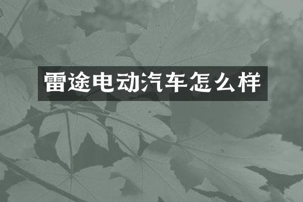 雷途电动汽车怎么样