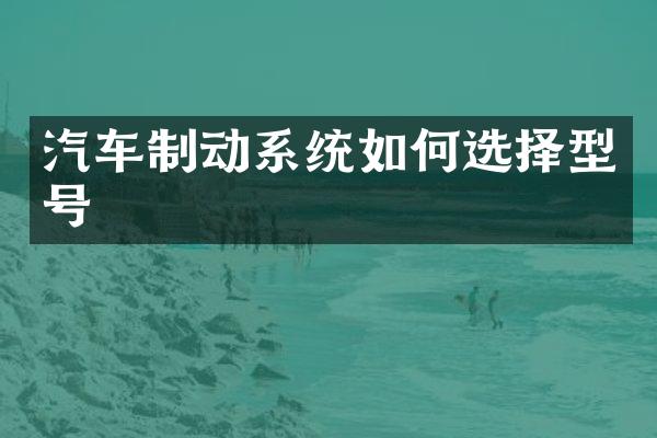 汽车制动系统如何选择型号