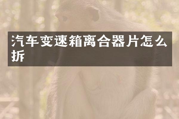 汽车变速箱离合器片怎么拆