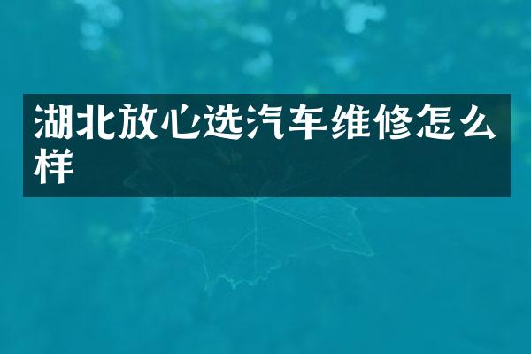 湖北放心选汽车维修怎么样