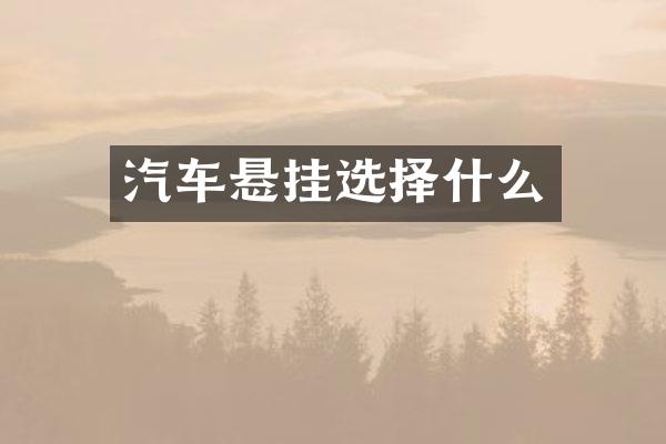 汽车悬挂选择什么