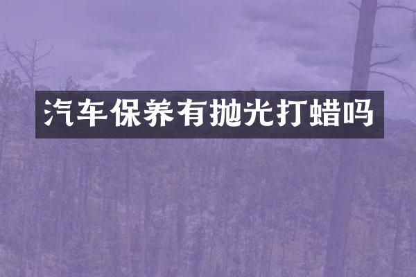 汽车保养有抛光打蜡吗