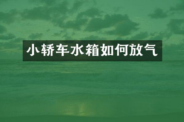 小轿车水箱如何放气