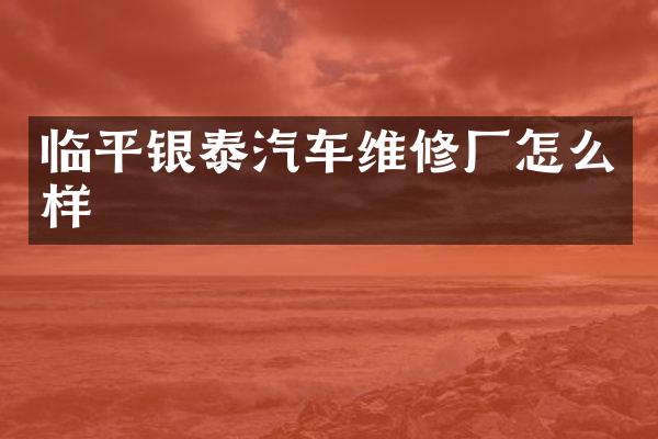临平银泰汽车维修厂怎么样