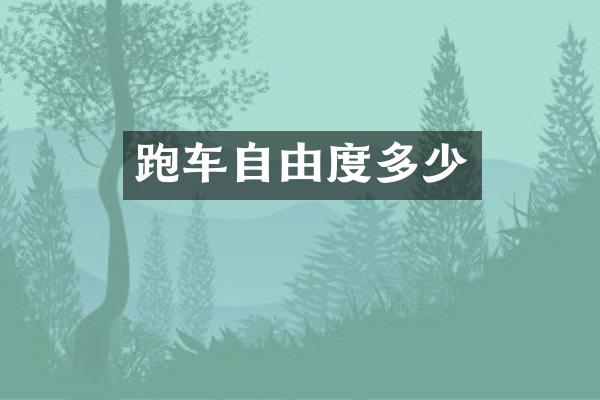 跑车自由度多少