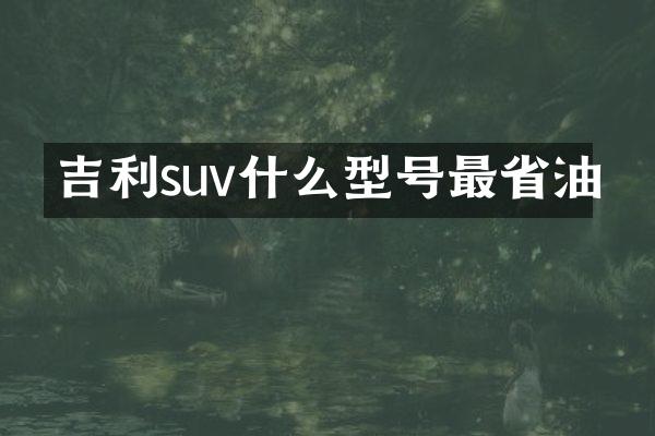 吉利suv什么型号最省油