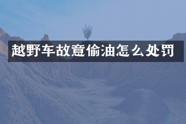 越野车故意偷油怎么处罚