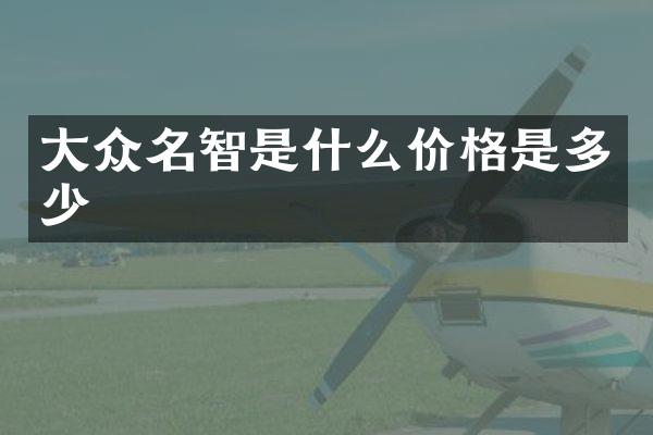 大众名智是什么价格是多少