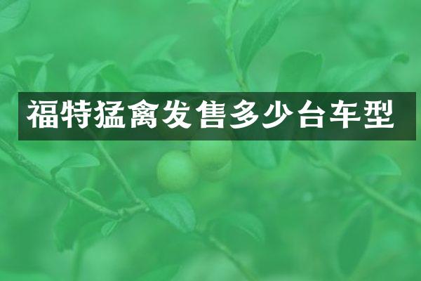 福特猛禽发售多少台车型