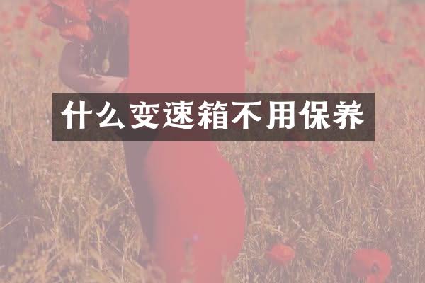 什么变速箱不用保养