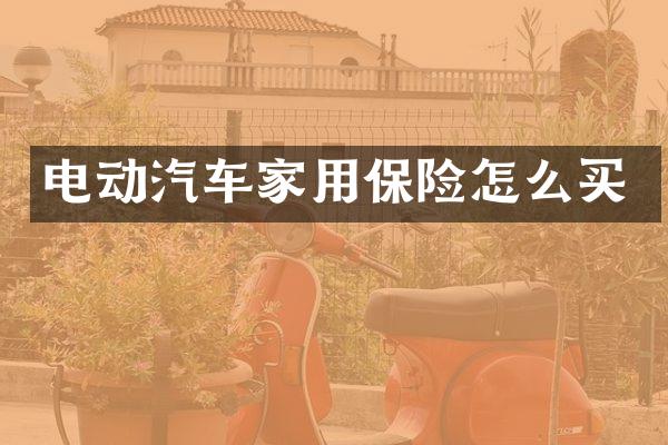 电动汽车家用保险怎么买