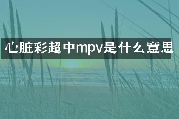 心脏彩超中mpv是什么意思