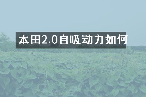 本田2.0自吸动力如何