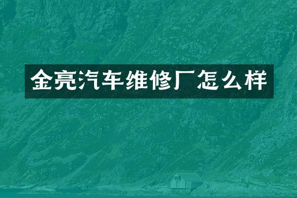金亮汽车维修厂怎么样
