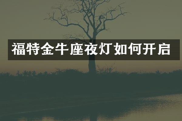 福特金牛座夜灯如何开启