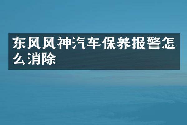 东风风神汽车保养报警怎么消除