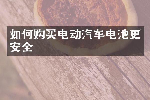 如何购买电动汽车电池更安全