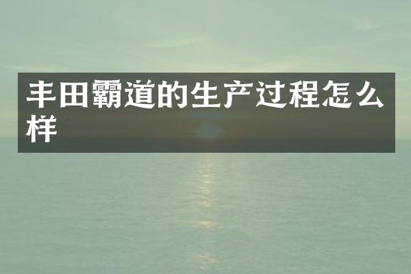 丰田霸道的生产过程怎么样
