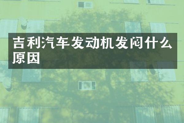 吉利汽车发动机发闷什么原因