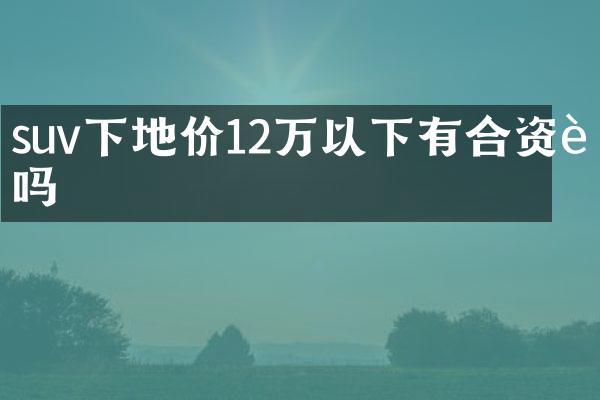 suv下地价12万以下有合资车吗