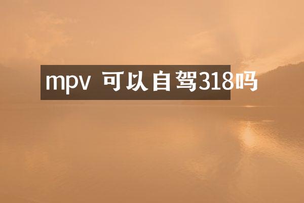 mpv 可以自驾318吗