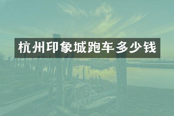 杭州印象城跑车多少钱