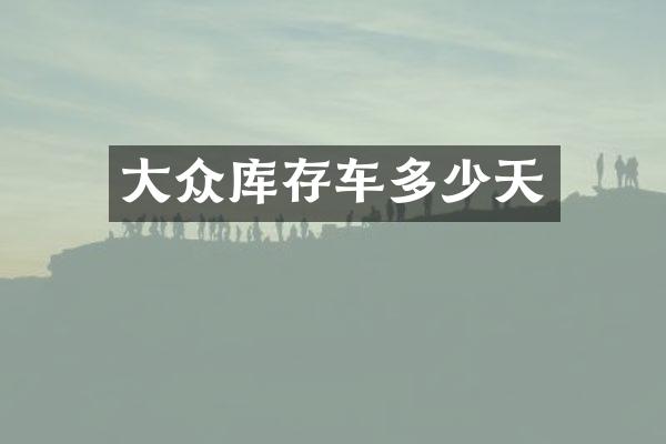 大众库存车多少天
