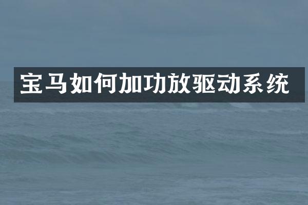 宝马如何加功放驱动系统