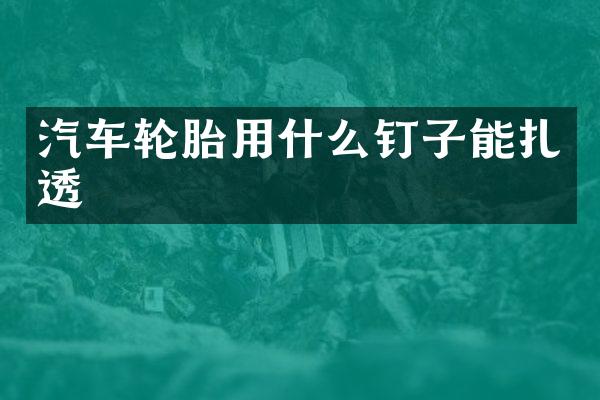 汽车轮胎用什么钉子能扎透