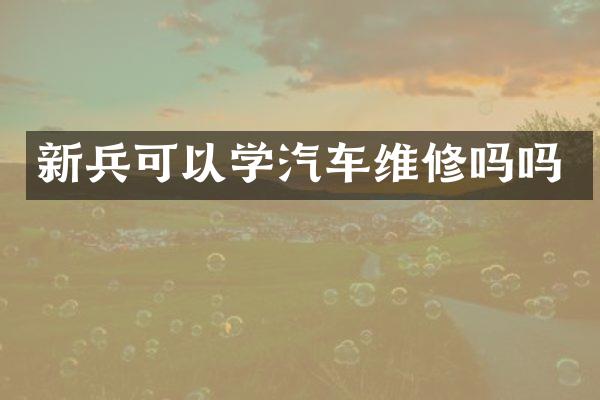 新兵可以学汽车维修吗吗