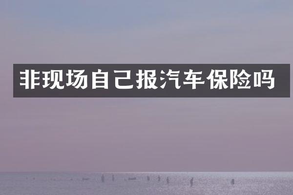 非现场自己报汽车保险吗