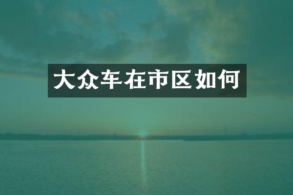 大众车在市区如何