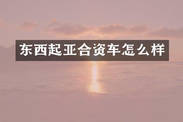 东西起亚合资车怎么样