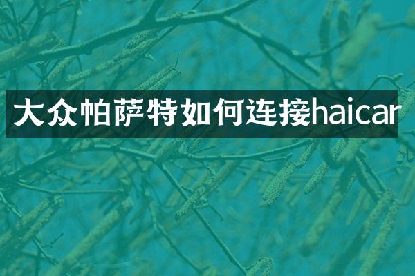 大众帕萨特如何连接haicar