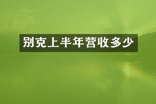 别克上半年营收多少