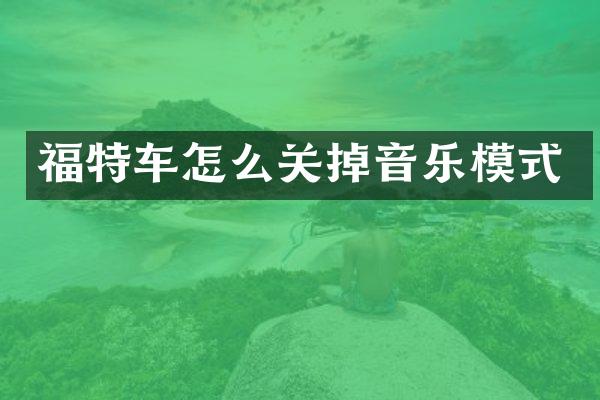 福特车怎么关掉音乐模式