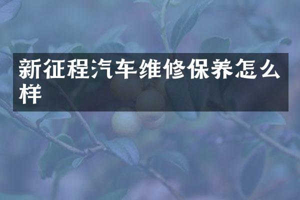 新征程汽车维修保养怎么样