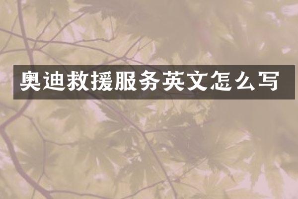 奥迪救援服务英文怎么写