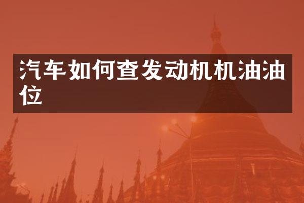 汽车如何查发动机机油油位