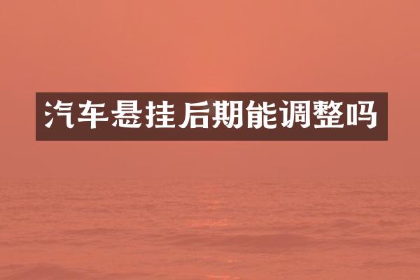 汽车悬挂后期能调整吗