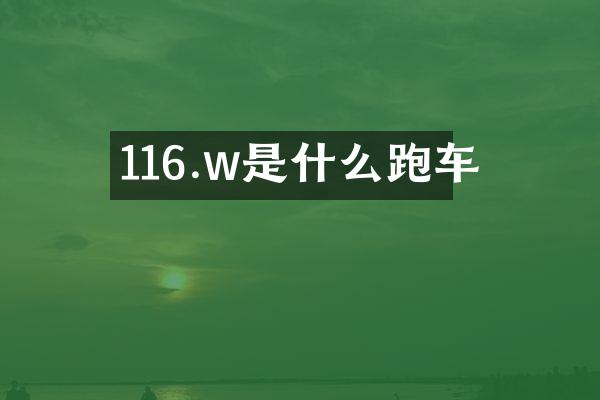 116.w是什么跑车