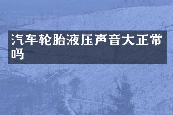 汽车轮胎液压声音大正常吗