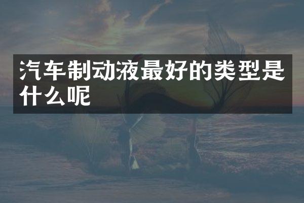 汽车制动液最好的类型是什么呢