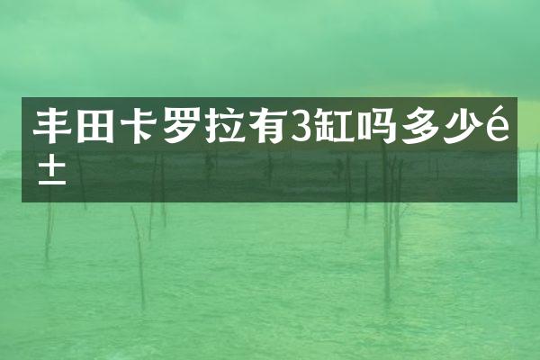 丰田卡罗拉有3缸吗多少钱
