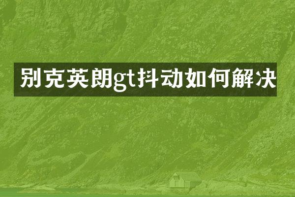 别克英朗gt抖动如何解决