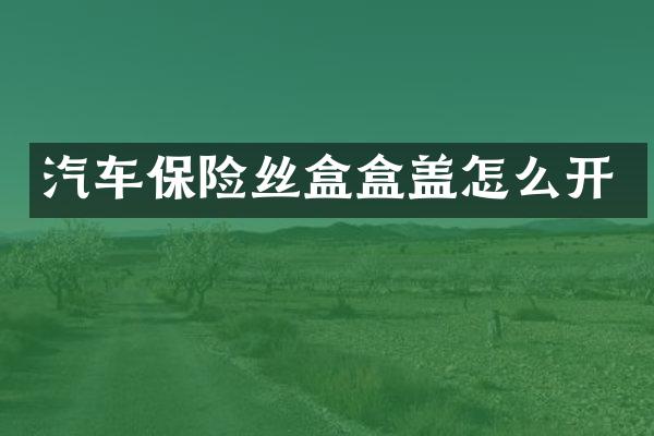 汽车保险丝盒盒盖怎么开