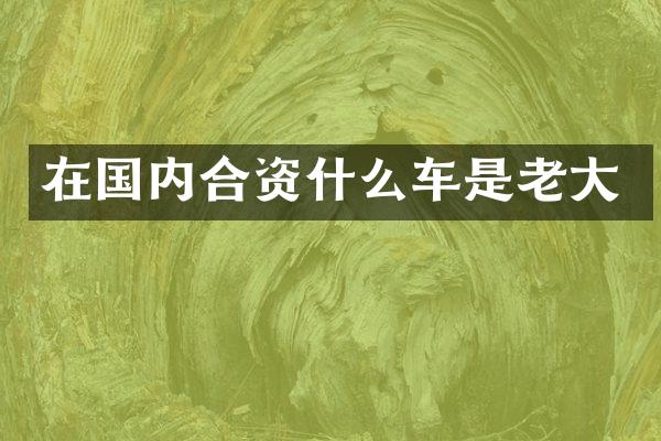 在国内合资什么车是老大