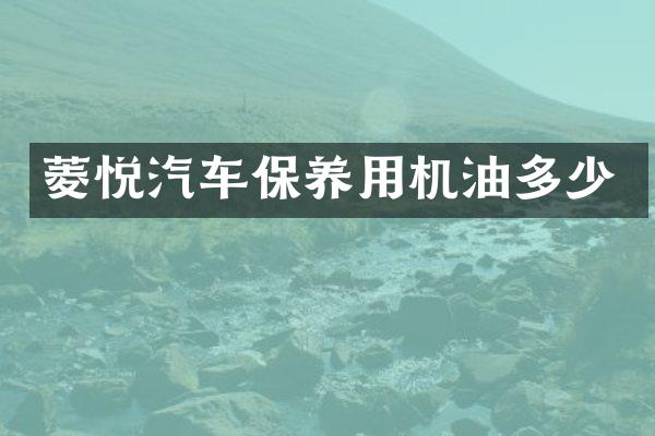 菱悦汽车保养用机油多少