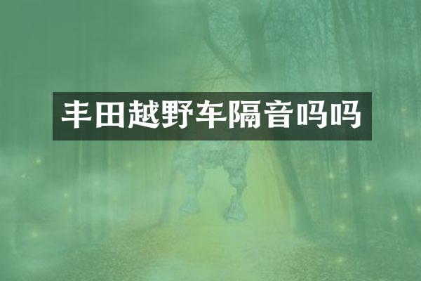 丰田越野车隔音吗吗