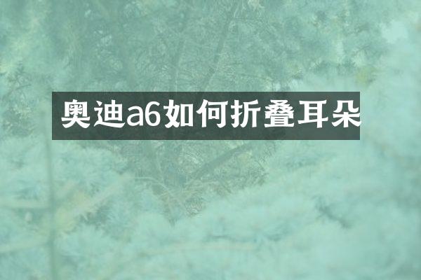 奥迪a6如何折叠耳朵
